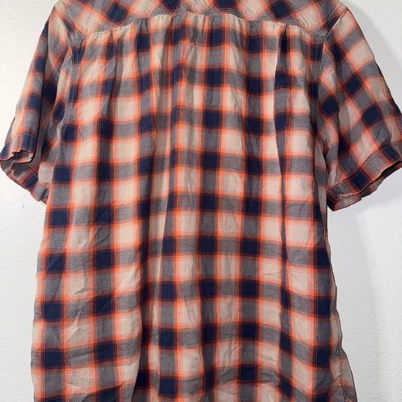The North Face Orange and Blue Plaid Shirt size Large - Picture 3 of 3